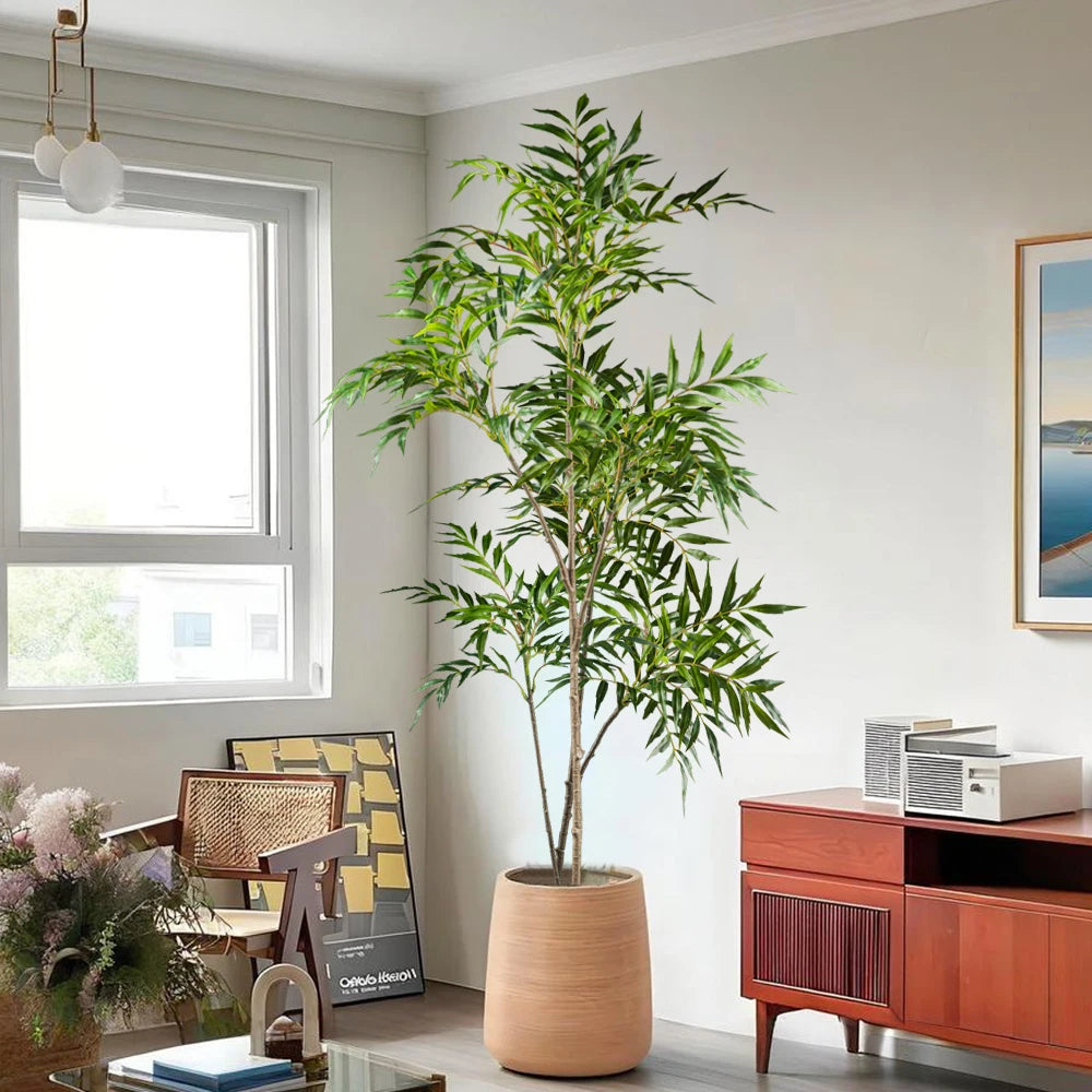 78-140cm Artificial Palm Tree Tropical Coconut Bamboo Branch Fake Ficus Plants Plastic Cocos Tree For Home Garden Office Decor