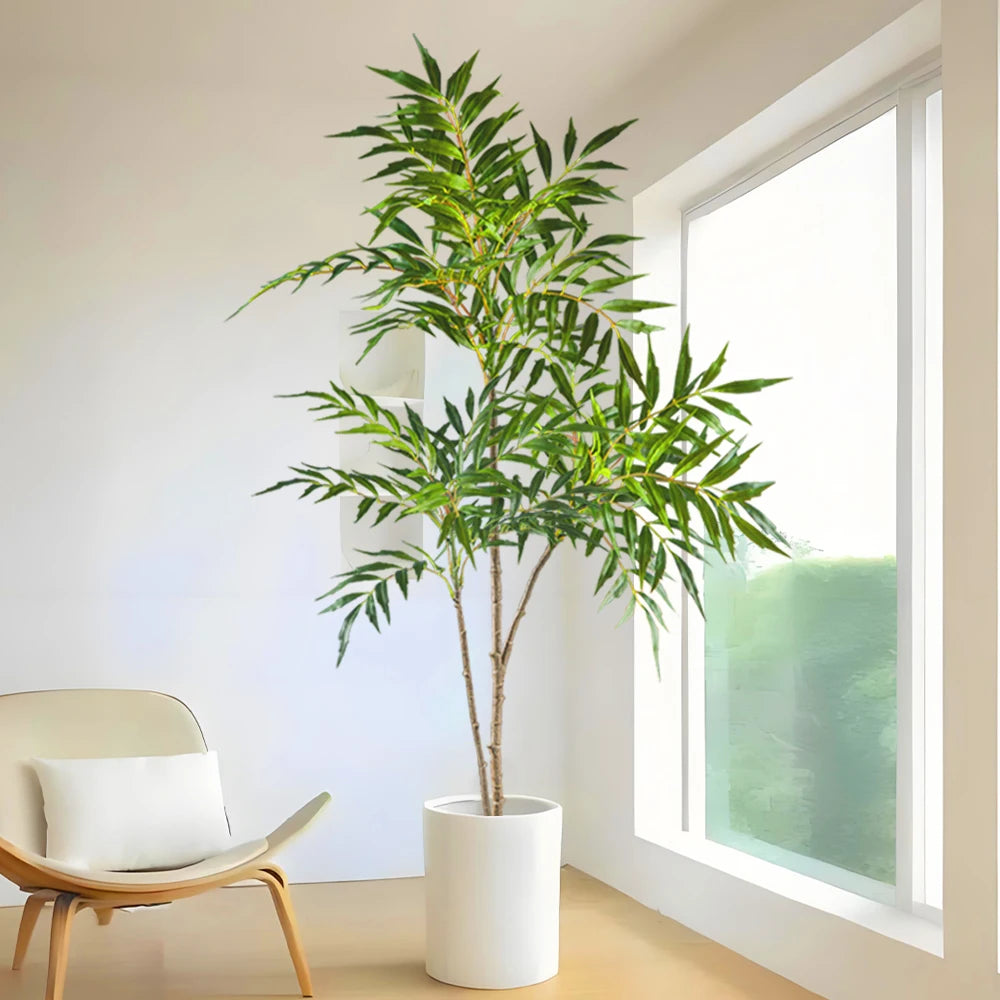 78-140cm Artificial Palm Tree Tropical Coconut Bamboo Branch Fake Ficus Plants Plastic Cocos Tree For Home Garden Office Decor