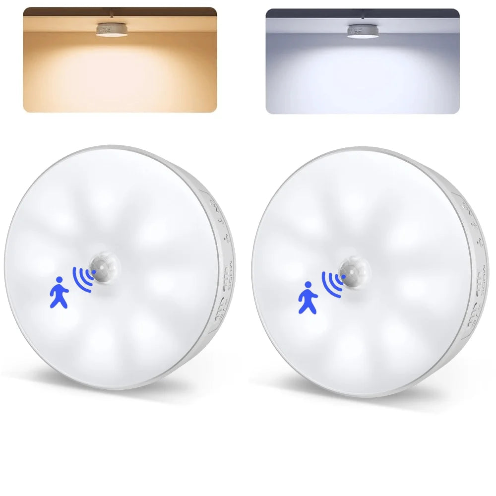 LED Smart Human Body Sensor Night Lamp Emergency Automatic Lighting USB Charging Wireless Magentic Suction Use Night Light