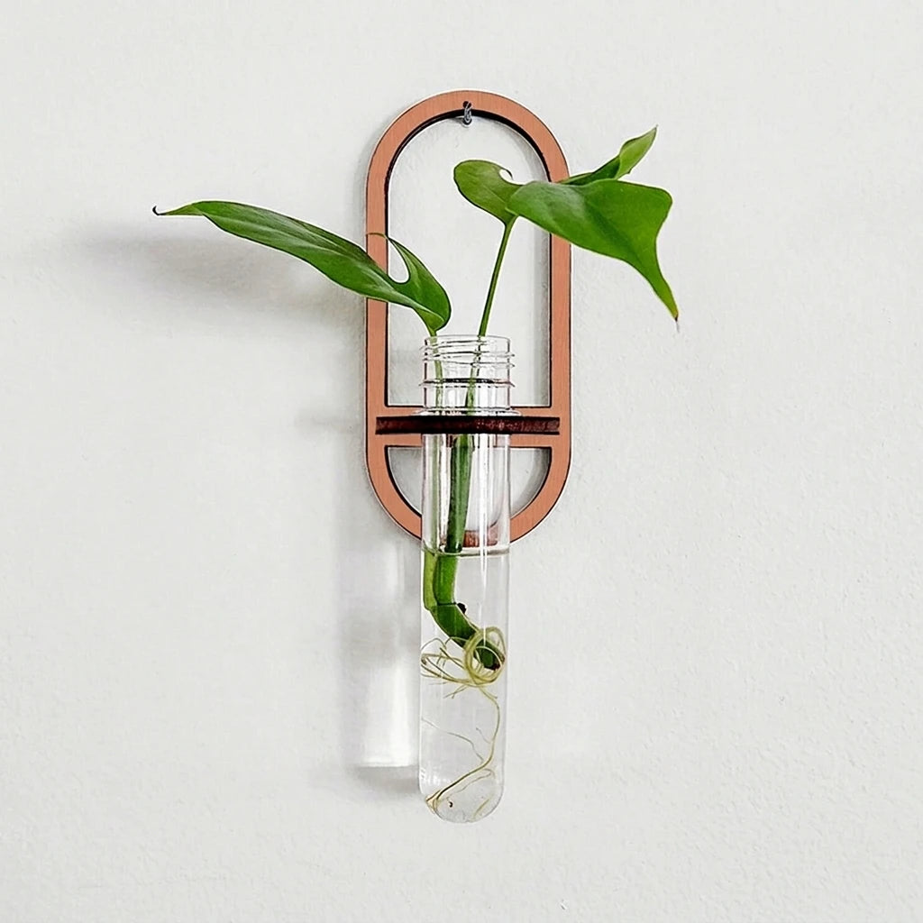 Wooden-Geometric Wall Shelf Plant Stand for Home Decoration Storage Rack