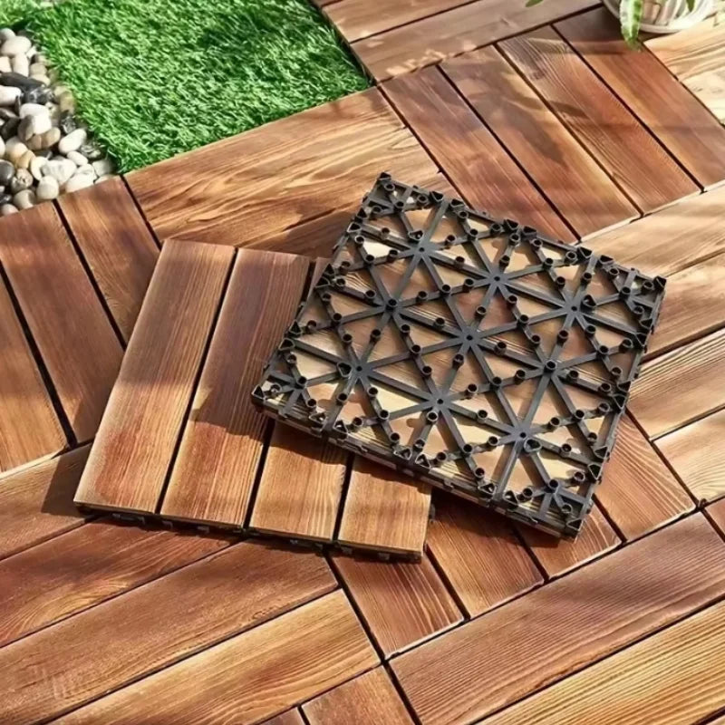 Solid Wood Flooring Balcony Bathroom Courtyard DIY Garden Terrace Outdoor Splicing Flooring Waterproof And Anti Slip Floor Mat