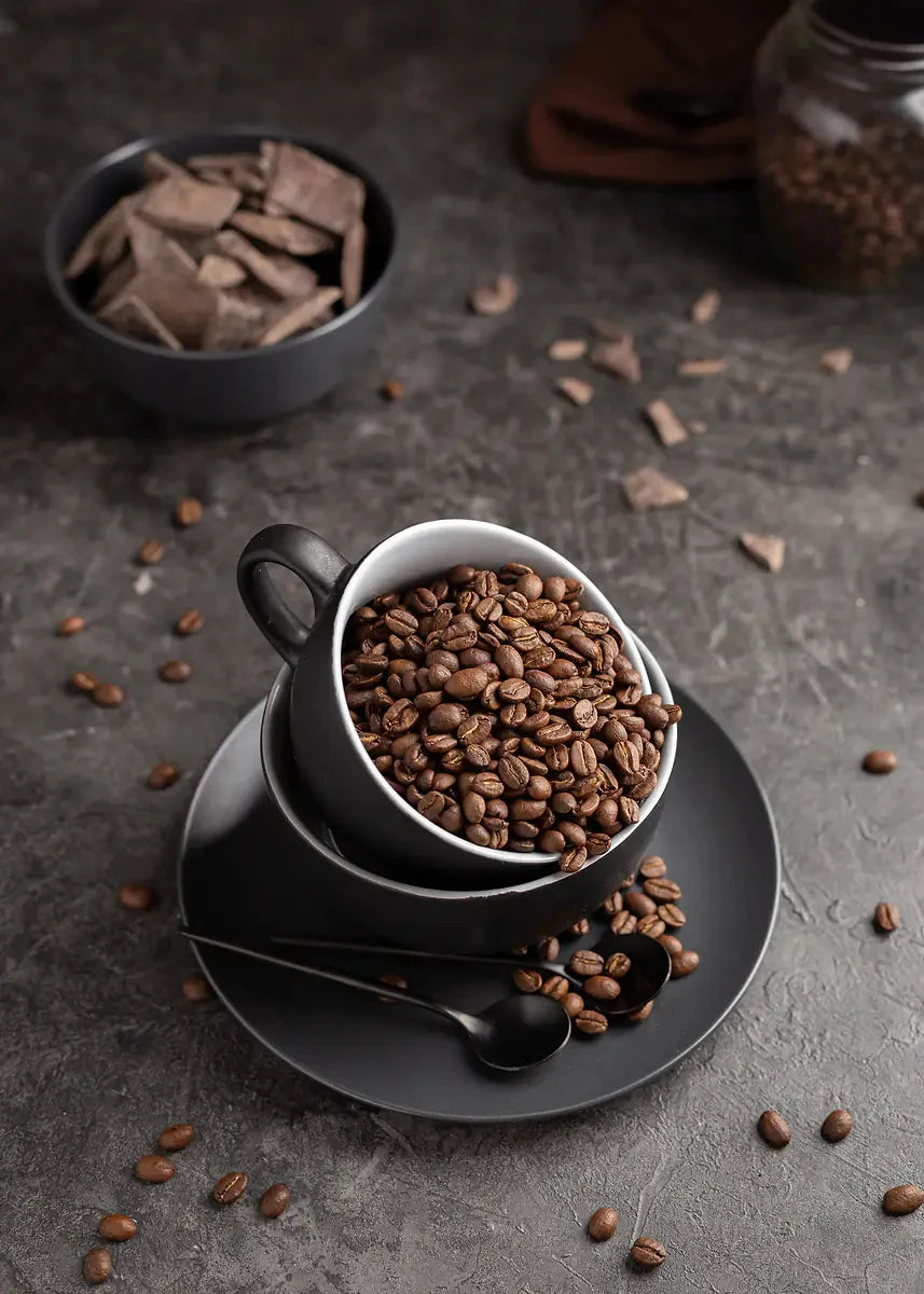 Coffee Cup And Beans Photograph Posters Delicious Coffee Latte Breakfast Prints Canvas Painting Wall Art Picture Home Room Decor
