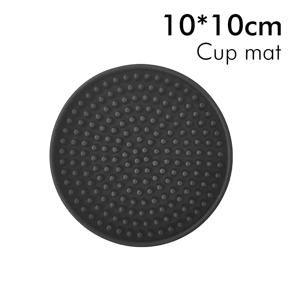 Rubber Bar Mat Coffee Maker Countertop Spill Mats Bar Service Mat Dish Glass Drying Mat for Barista Cocktail Bartender Black