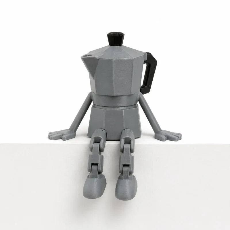 3D Printed Coffee Corner Decor, Articulated Moka Pot Coffee Bean Cup Mug Chocolate Figures, Coffee Station Shelf Decor, Gift