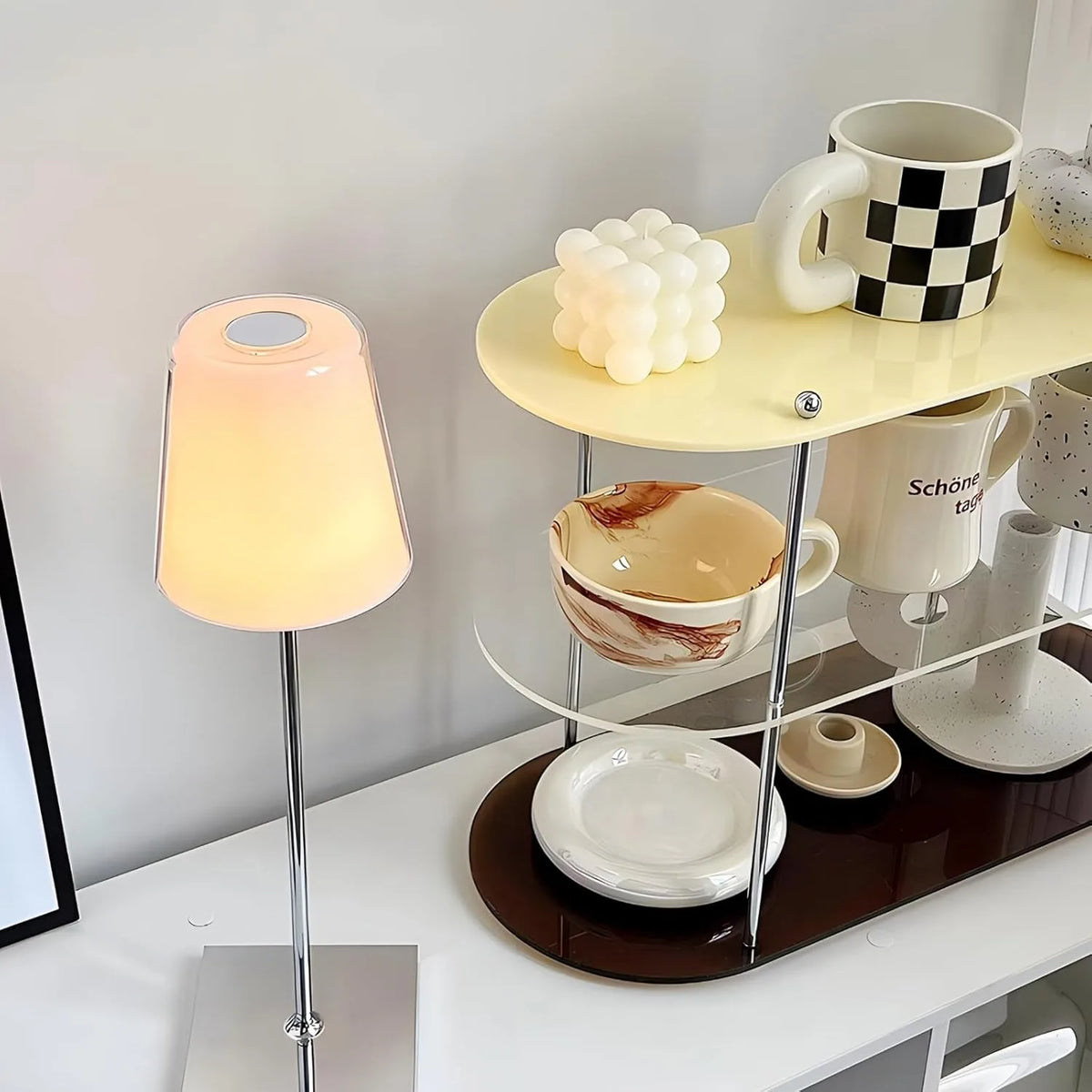 Ins Style Acrylic Storage Rack Desktop Organizer Perfume Jewelry and Cups Display Stand 3 Layers Removable Decorative Shelf