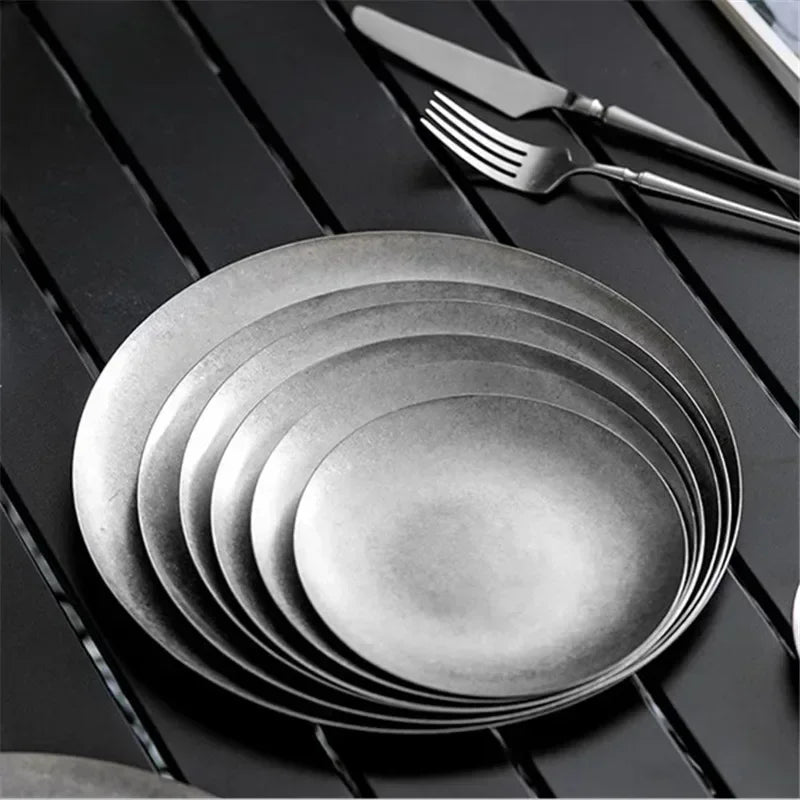 304 Stainless Steel Vintage Dessert Plate