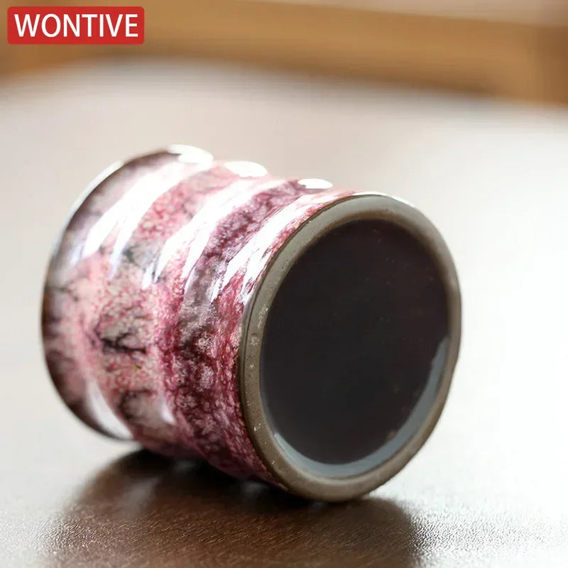 1PC Kiln Transformation Ceramic Tea Cup, Mini Tea Drink Mug, Kung Fu Teacup, Espresso Coffee Cups, Household Afternoon Teacups