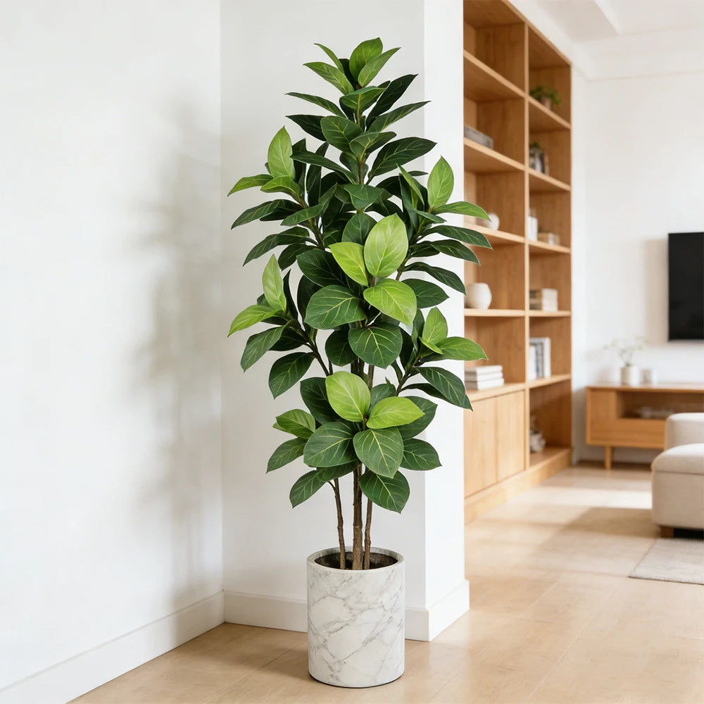 70-130cm Artificial Ficus Plants Large Fake Mulberry Tree Tropical Oak Leaf Plastic Fiddle Fig Plants For Home Garden Decor