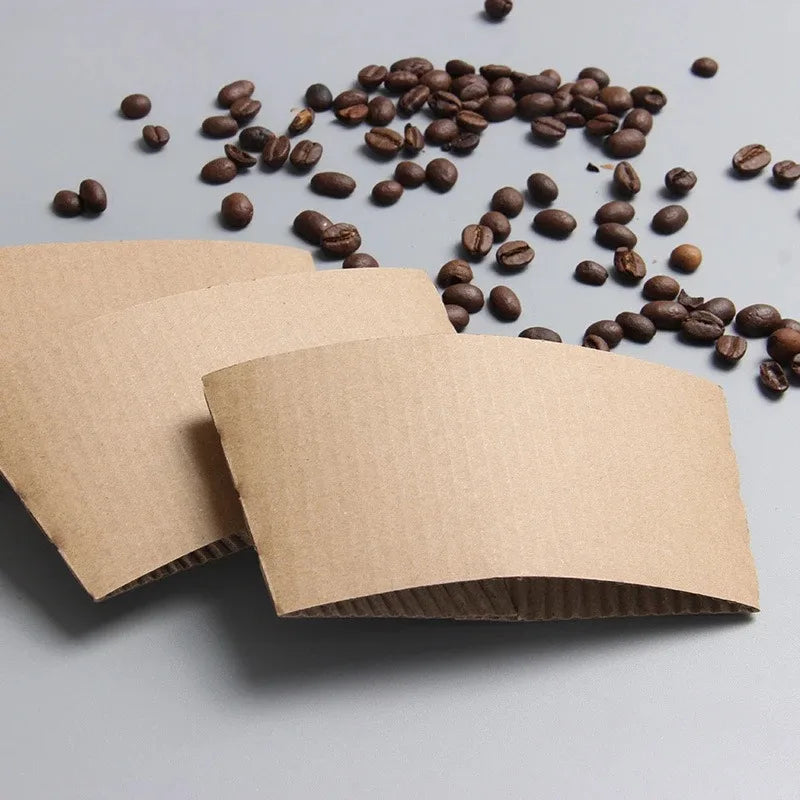 50PCS Disposable Cup Covers Kraft Paper Cup Covers Thermal Insulation Pads Hot Cold Drinks Home Party Restaurants Coffee Shops