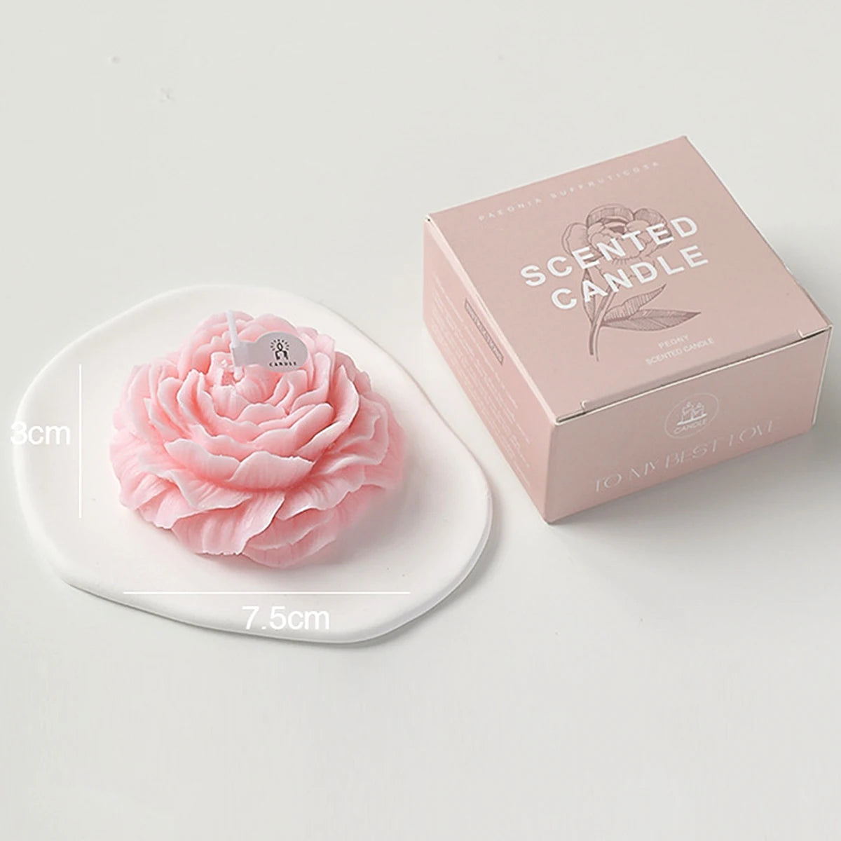 3D Peony Aromatic Candle Creative Flower Shape Aromatherapy Wedding Decor Gifts Box Valentine&