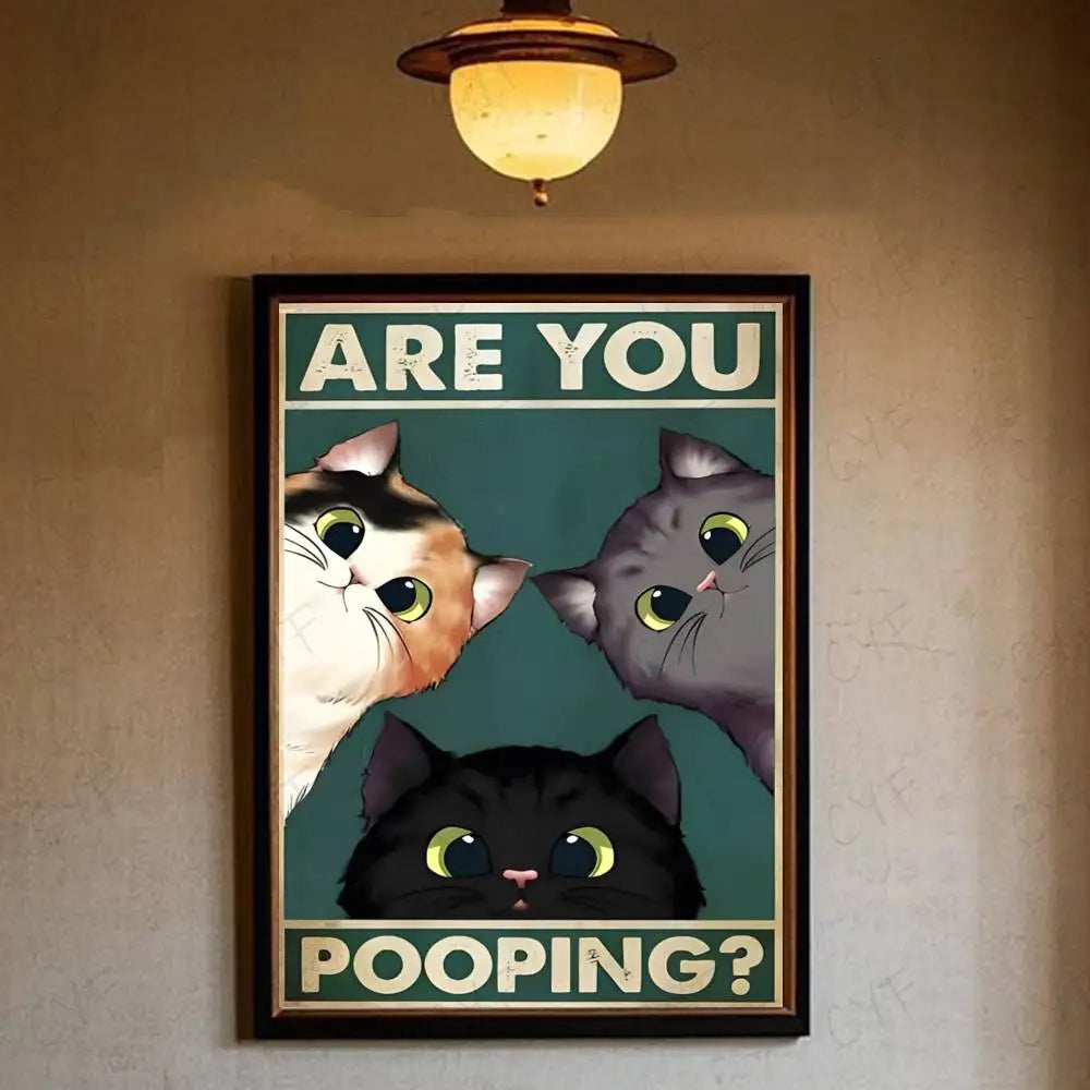 Interesting Cats And Quotes Poster HD art wall waterproof home living room bedroom bar aesthetic decoration
