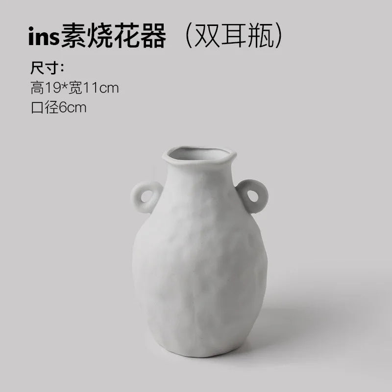 Wabi-Sabi Ceramic Vase – Modern Decorative Flower Vase for Home Décor