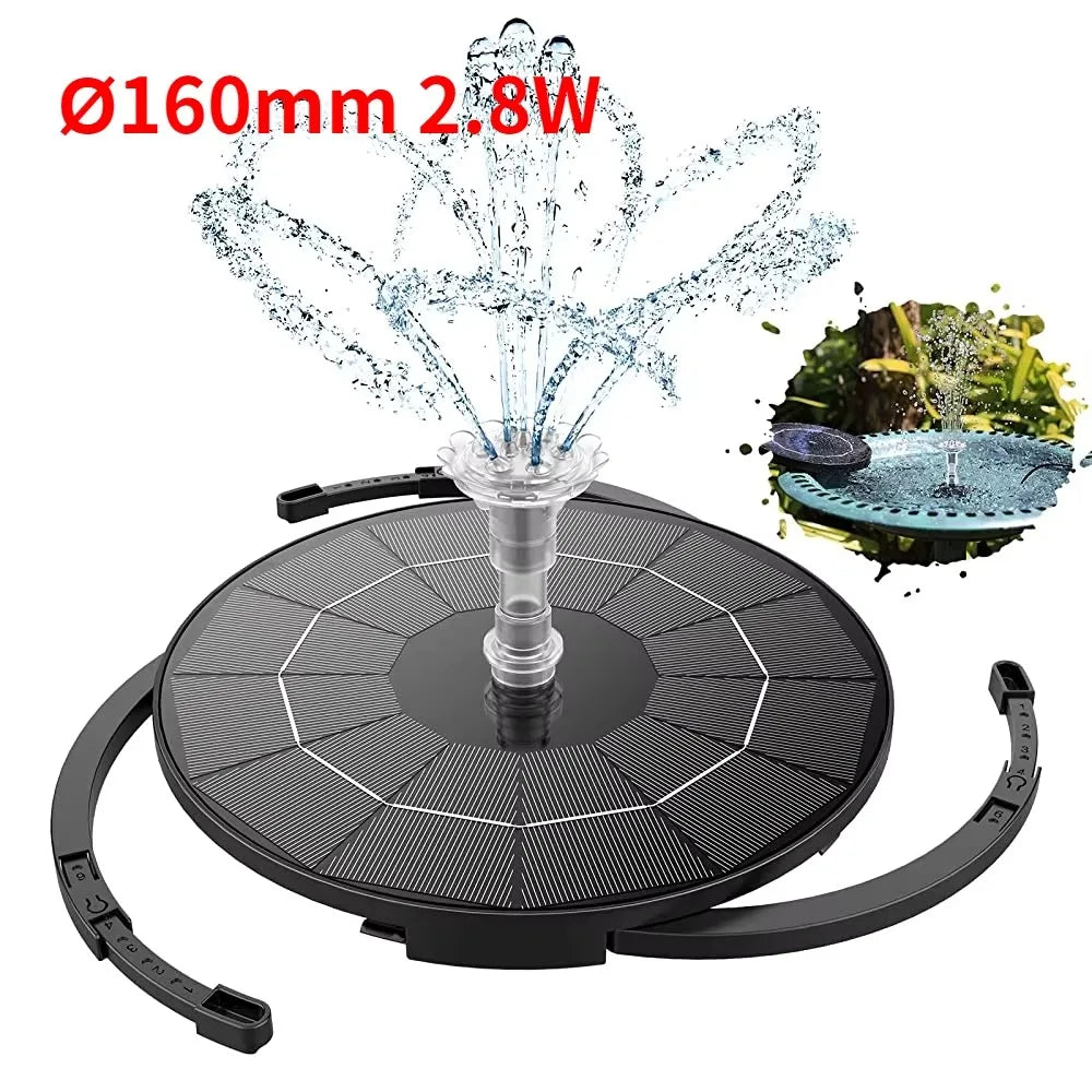 Solar Fountain Pump,DIY Water Fountain Kit,with Multiple Nozzles 9.8ft Cord&3 Bracket Stable Floating,DIY Garden Pond Bird Bath