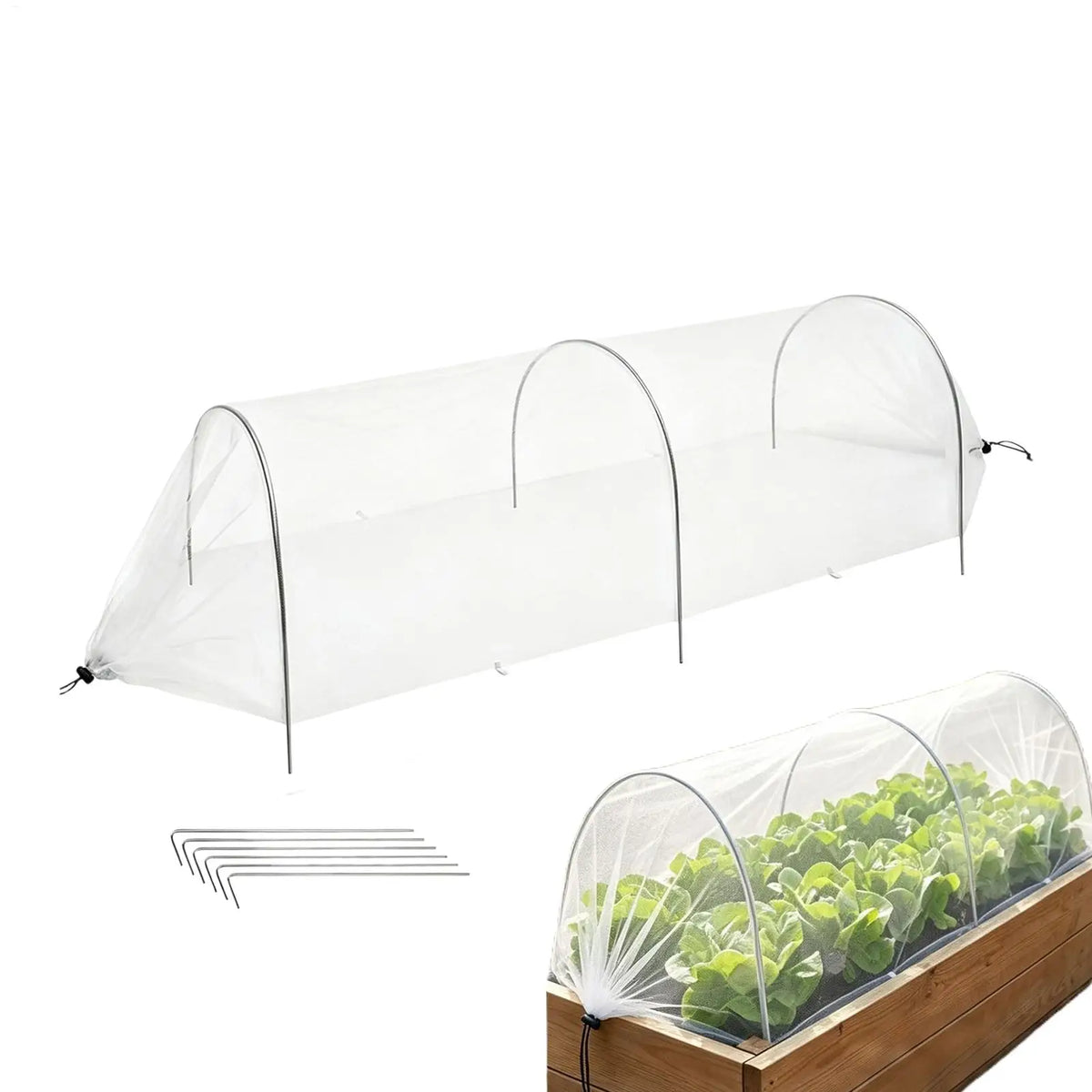 Garden Netting Covers Greenhouse Hoop Grow Tunnel Kits Vegetable Seedling Support Hoop Frame DIY Reusable Shed Brackets