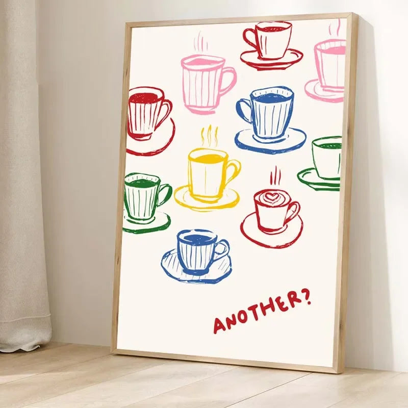 Retro Food Poster Canvas Printing Chef Cafe Morning Breakfast Pasta Coffee Club Kitchen Wall Art Pictures Home Decor Art Poster