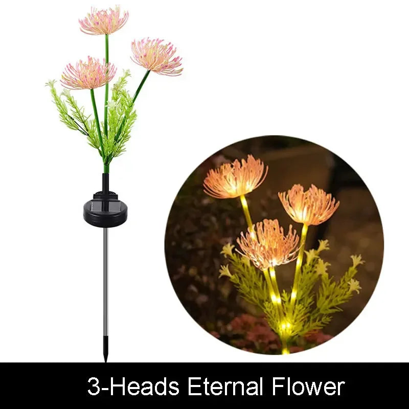 1pc 7-head Solar Artificial Orchid Flower Lawn Lights for Patio Yard Garden Wedding Christmas Decoration LED Solar Ground Lights