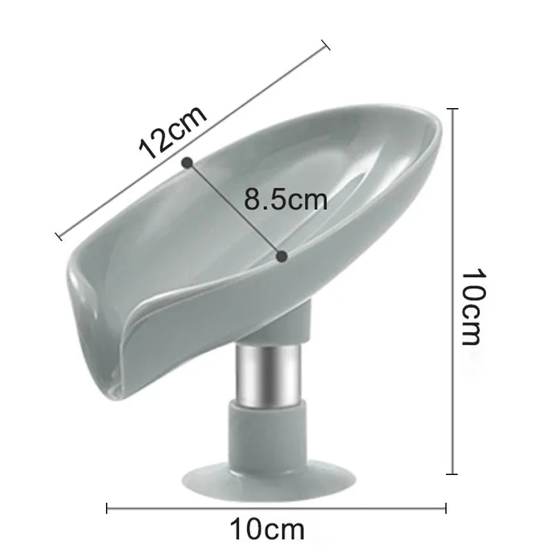 Leaf-Shaped Drain Soap Holder with Suction Cup Base (1Pcs)