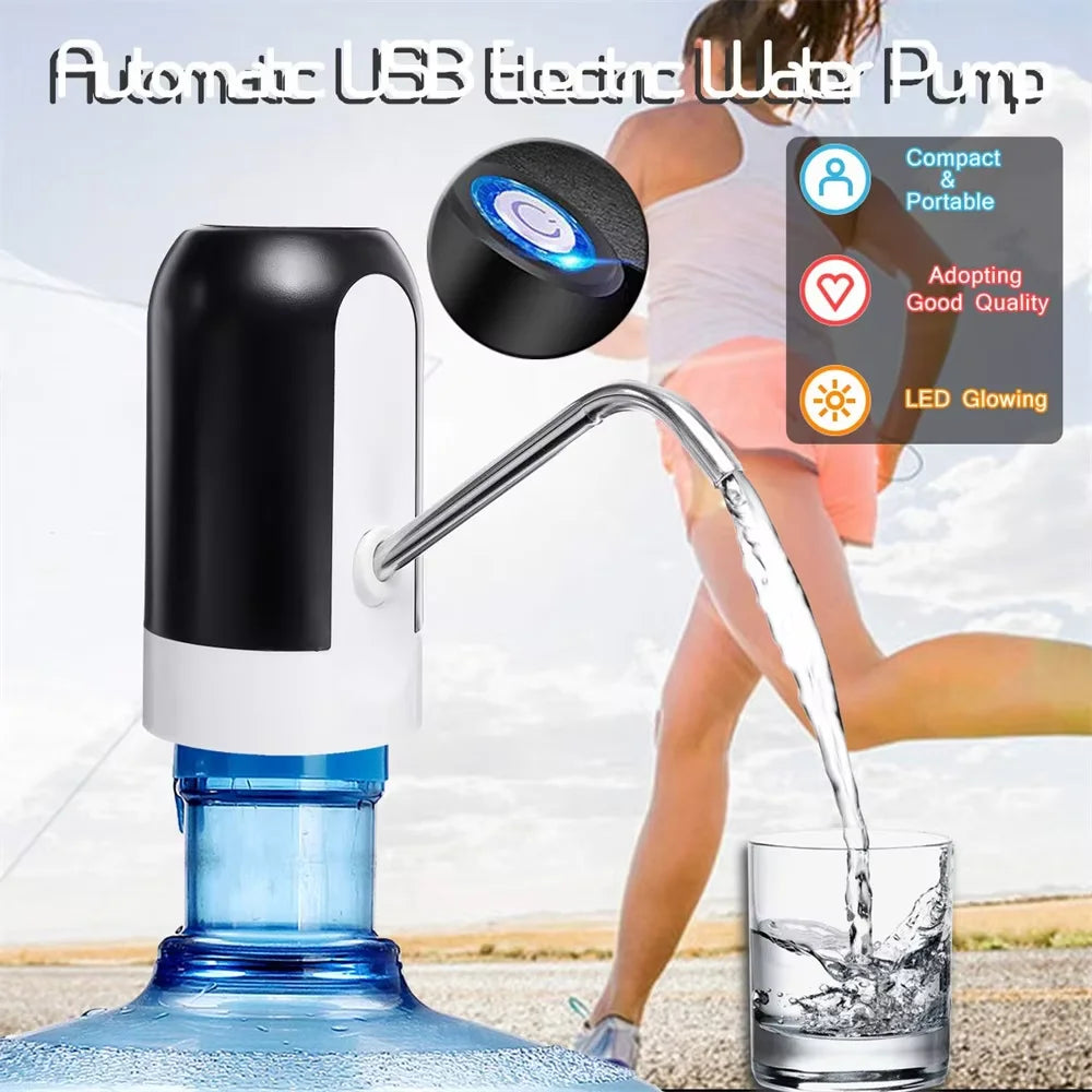 Usb Charge Portable Water Dispenser Electric Pump For 5 Gallon Bottle With Extension Hose Barreled Tools