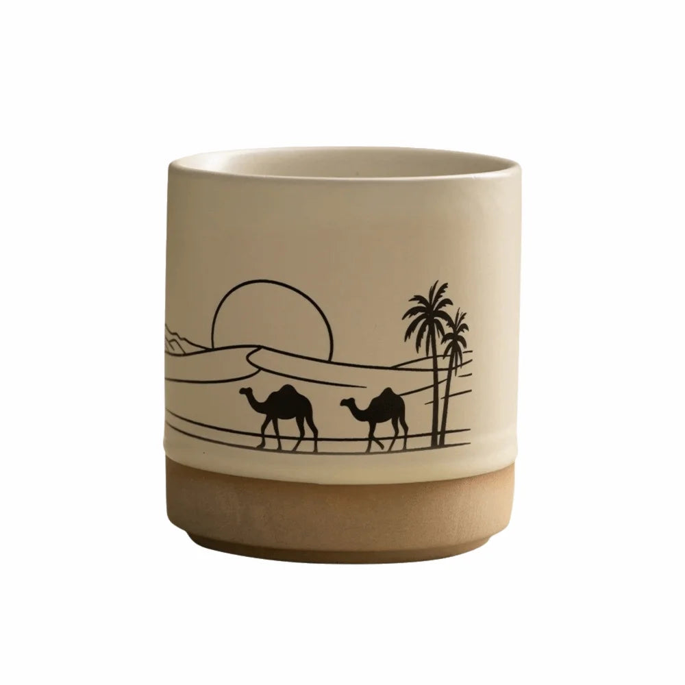Ancient Retro Ceramic Mug Hand-painted Minimalist Ceramic Coffee Cup Unique D Handmade Chinese Ceramic Cup Daily Drinking