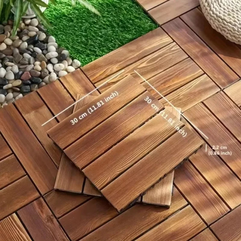 Solid Wood Flooring Balcony Bathroom Courtyard DIY Garden Terrace Outdoor Splicing Flooring Waterproof And Anti Slip Floor Mat