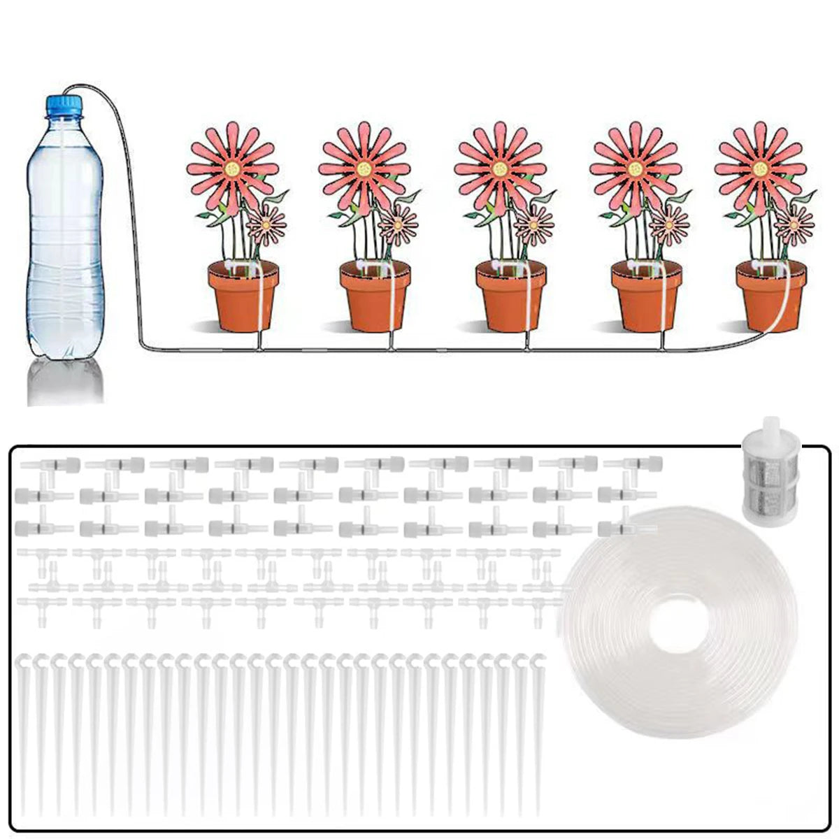 1 Set, Garden Potted Plant Automatic Drip Set With Adjustable Water Droplet Flow Rate, Suitable For Watering Potted Plants