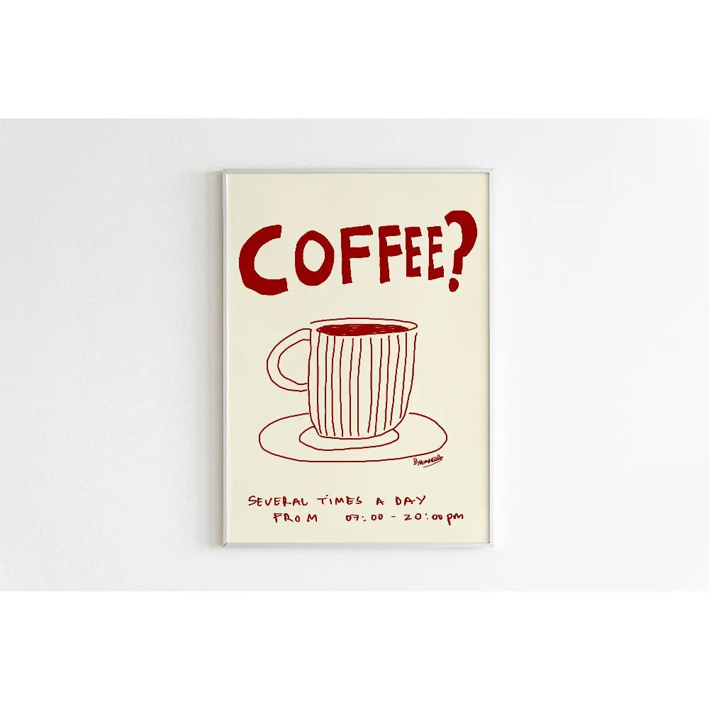 Frameless,Coffee Poster,Espresso Printing,Fashion Kitchen Decor,Coffee Bar Decor,Retro Coffee Wall Art,Kitchen Wall Printable