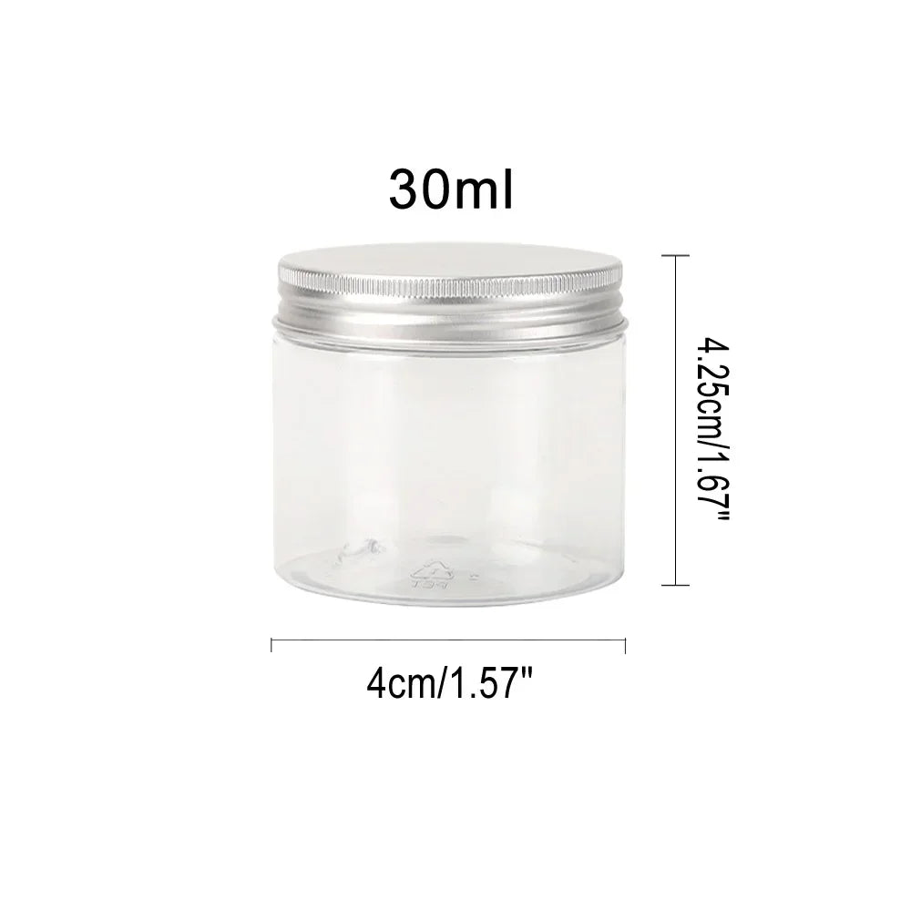 1/5/10pcs 20-250ml Aluminum Lid Jar,Storage Jars With Lids Aluminum Round Canister Empty Plastic Cosmetic Food Travel Bottle Pot