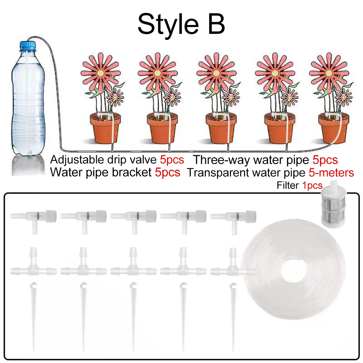 1 Set, Garden Potted Plant Automatic Drip Set With Adjustable Water Droplet Flow Rate, Suitable For Watering Potted Plants