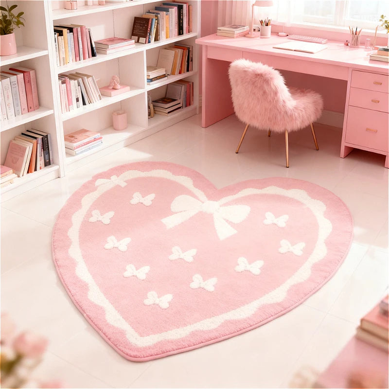 VIKAMA Adorable Bow Tie Plush Rug Valentine&