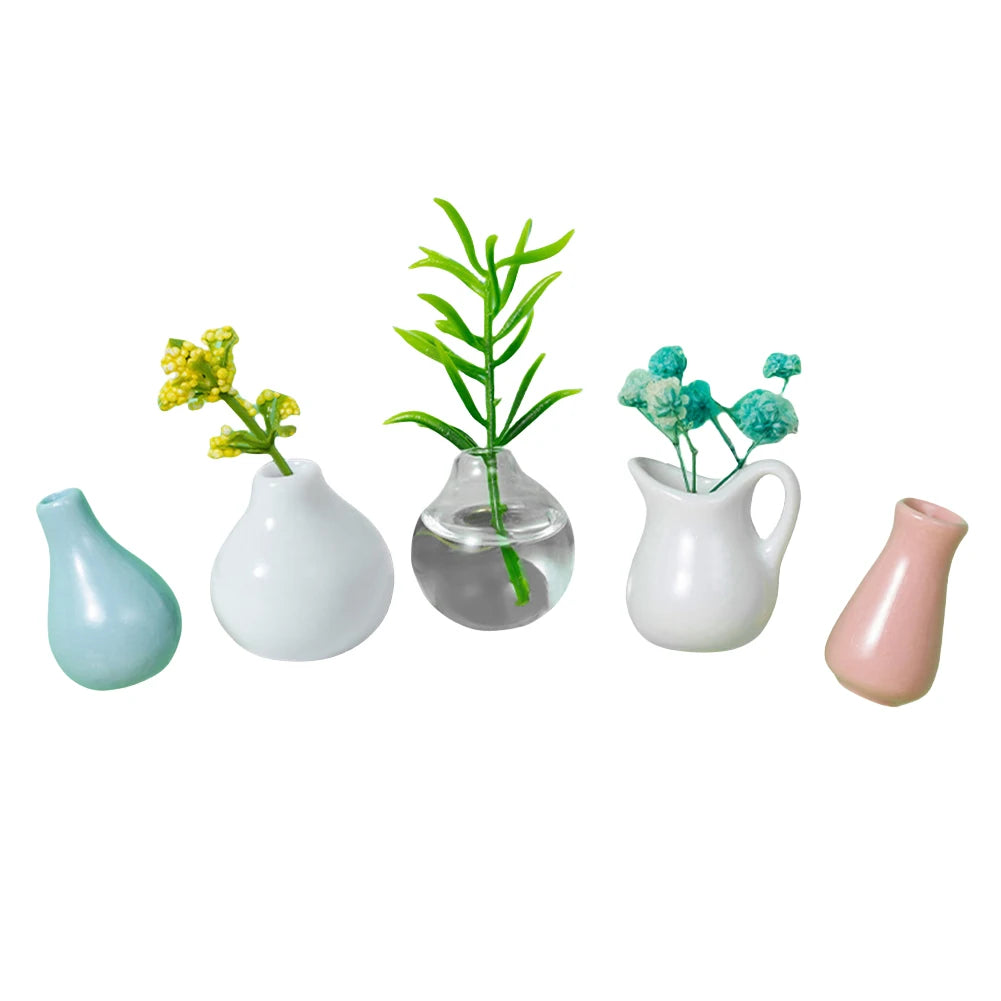 14-5pcs Mini Vase Super Powerful Fridge Message Porcelain Refrigerator Magnets 3D Flower Pot Fridge Magnet for Home Decoration