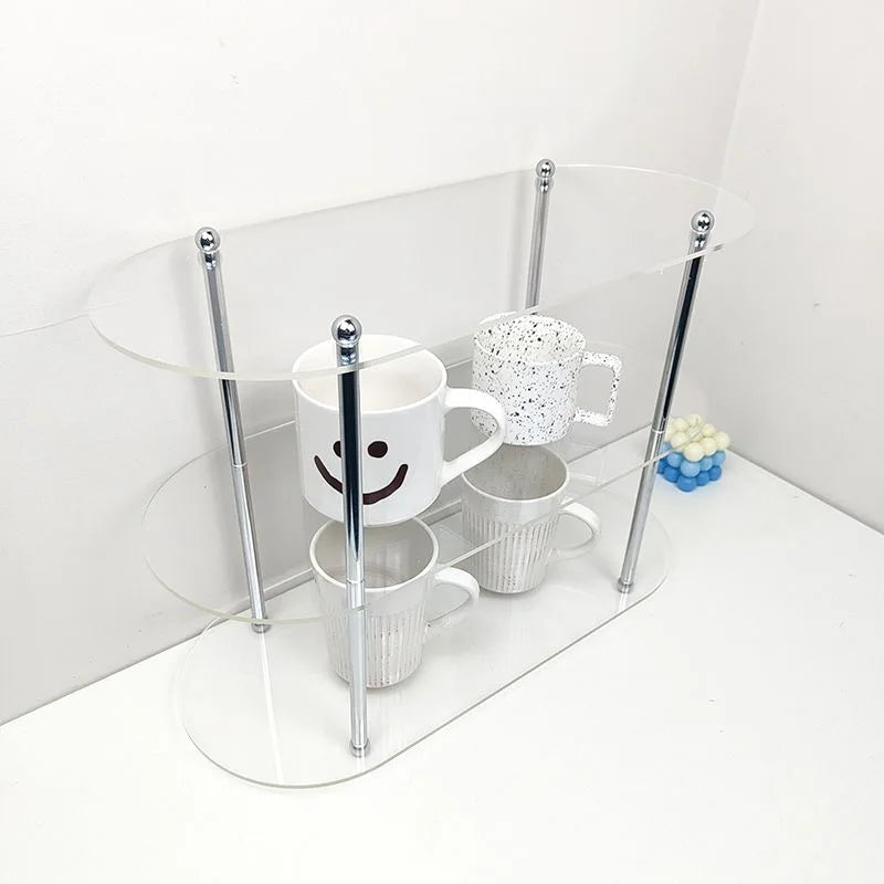 Ins Style Acrylic Storage Rack Desktop Organizer Perfume Jewelry and Cups Display Stand 3 Layers Removable Decorative Shelf