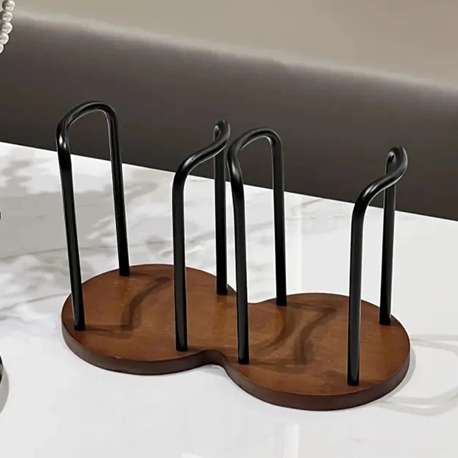 1pc Disposable Cup Storage Holder Rack Shelf Water Tea Cups Wood Dispenser with Longer Stick Mug Display Stand Organizer Supplie