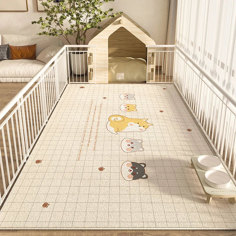 VIKAMA pet Petting Park Floor Mat Enclosure Area Floor Is Waterproof For Dog Food. Easy To Clean And Maintain.