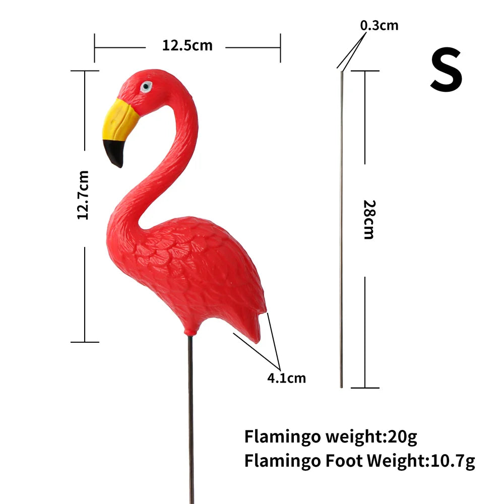 Mini Pink Red Small Plastic Flamingo Yard Decoration Bird Lawn Garden Stake Statue Figurines Ornament Flowerpot Planter