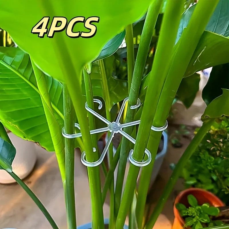 4Pcs Plant Anti-Toppling Support Pole Green Plant Fixator Flower Hydroponic Folding Fixed Support Plant Stand Garden Accessories