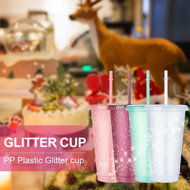 Reusable Hard Plastic Cold Drink Cups Set