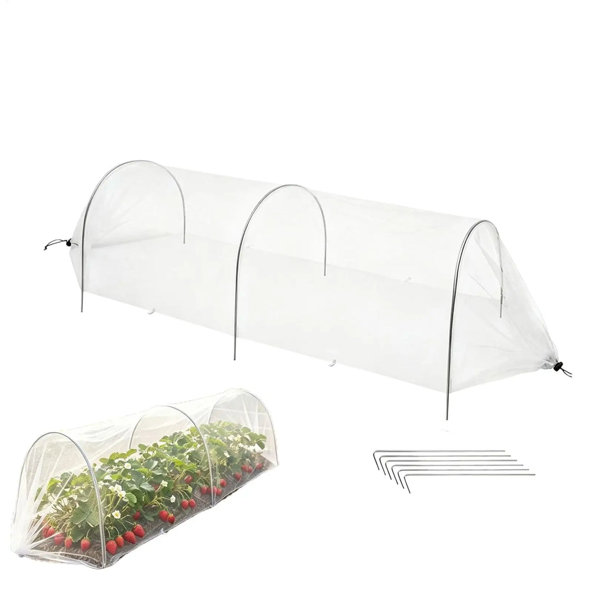 Garden Netting Covers Greenhouse Hoop Grow Tunnel Kits Vegetable Seedling Support Hoop Frame DIY Reusable Shed Brackets