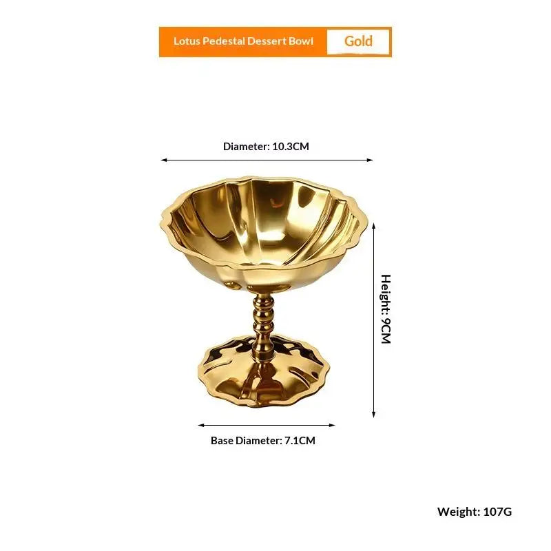 △ Stainless Steel Salad Cup Food Grade Ice Cream Cup Goblet Retro Dessert Bowl Fruit Yogurt Snack Bowl Household Kitchen Tools