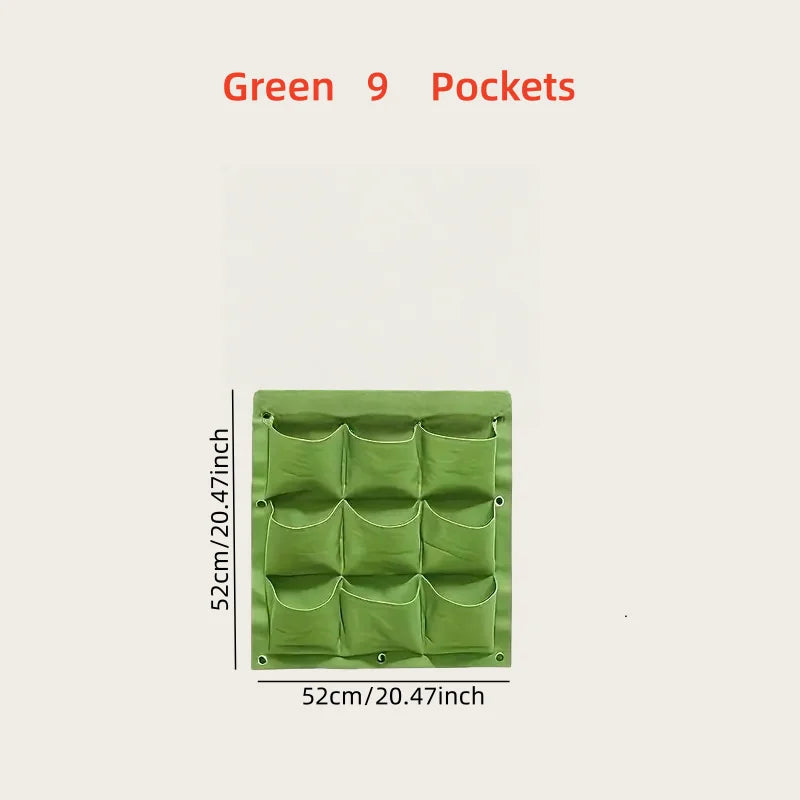 18-Pocket Vertical Garden Planter, Wall-Mounted Bag for Balcony/Patio. Grow herbs & vegetables indoors/outdoors. Space-saving.