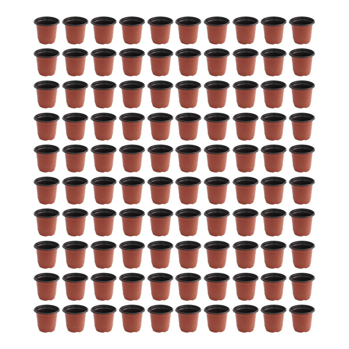 100pcs Two-Color Flower Pot Plastic Red And Black Pot Flower Pot Flowerpot Plastic Grow Box For Home Garden Plants Nursery
