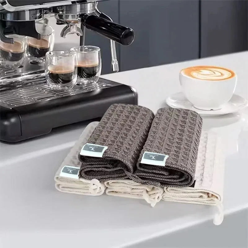 1/6Pcs Super Absorbent Microfiber Coffee Bar Towels Home Barista Cleaning Tool for Coffee Machine