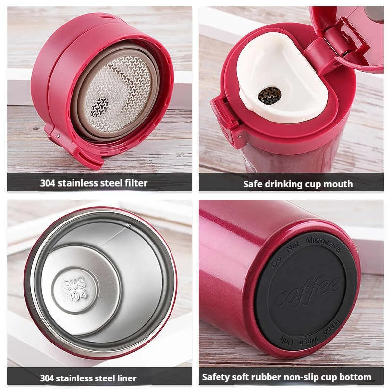 380ML/510ML Thermal Mug Double-layer Stainless Steel Coffee Cup Tea Vacuum Flask Thermos Water Bottle Leak-proof Thermos Mug