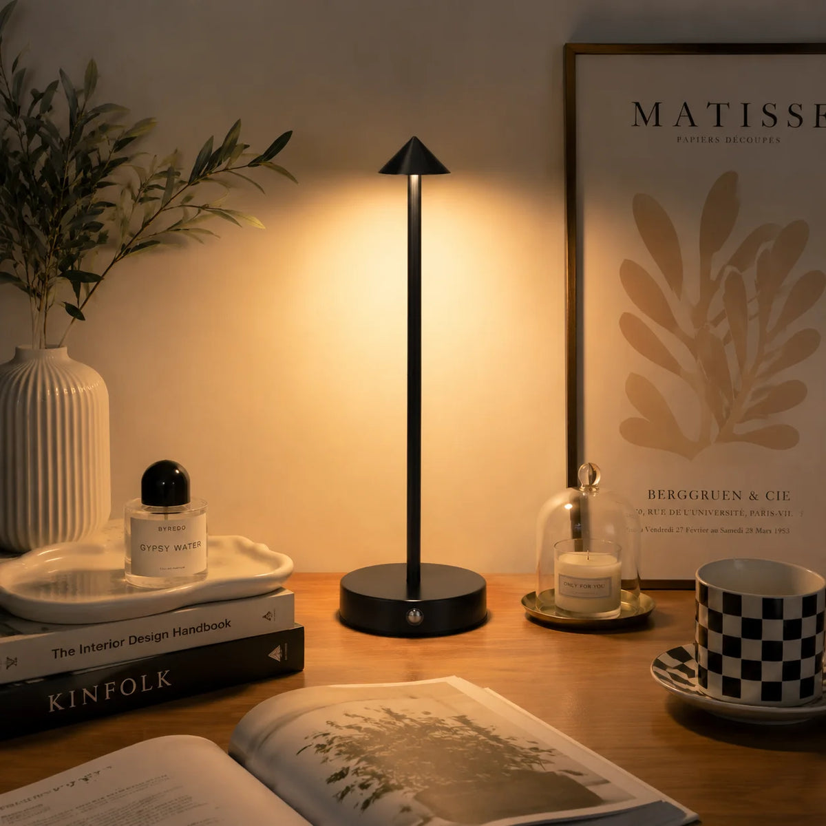Touch Control Desk Lamp Minimalist Bedside Lamp Dimmable Night Light for Bedroom Living Room Office Decor