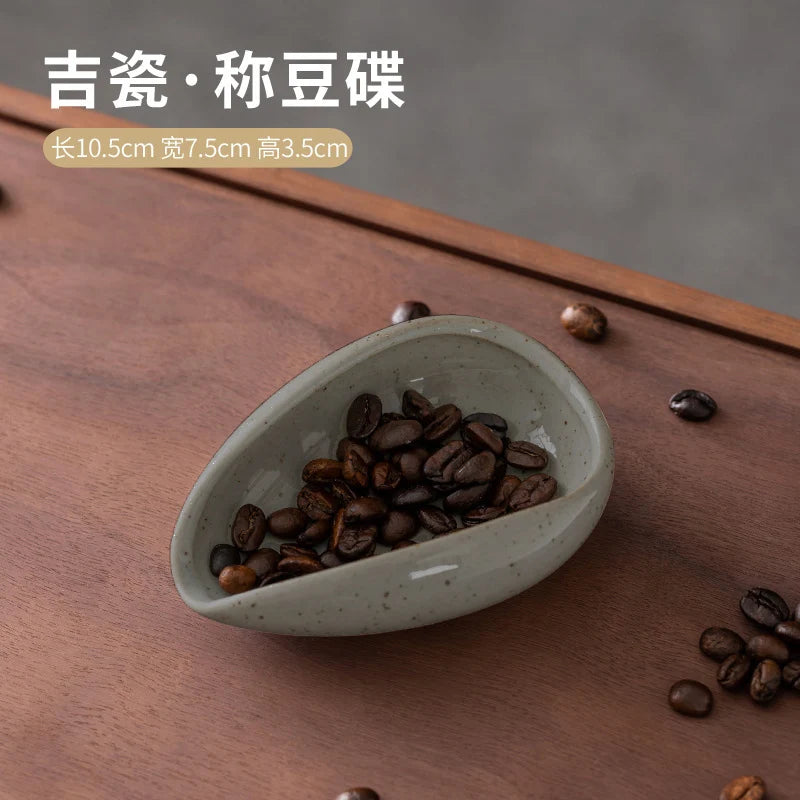 Coffee Beans Dosing Cup Trays Pottery Tea Separator Vessel Ceramic Measure Ware Espresso Bean Scoop Shovel Coffee Accessories 