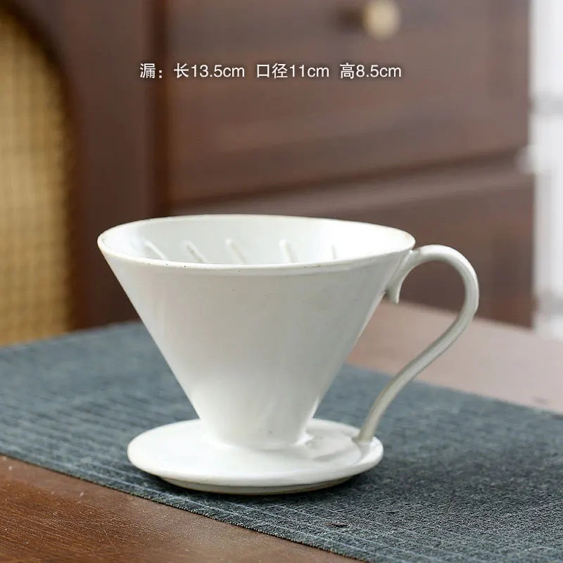 2026 Classic Ceramic Pour Over Coffee Set Large Coffee Server Cone Shaped Dripper Filter Home Hand Brew Coffee Tool Kit