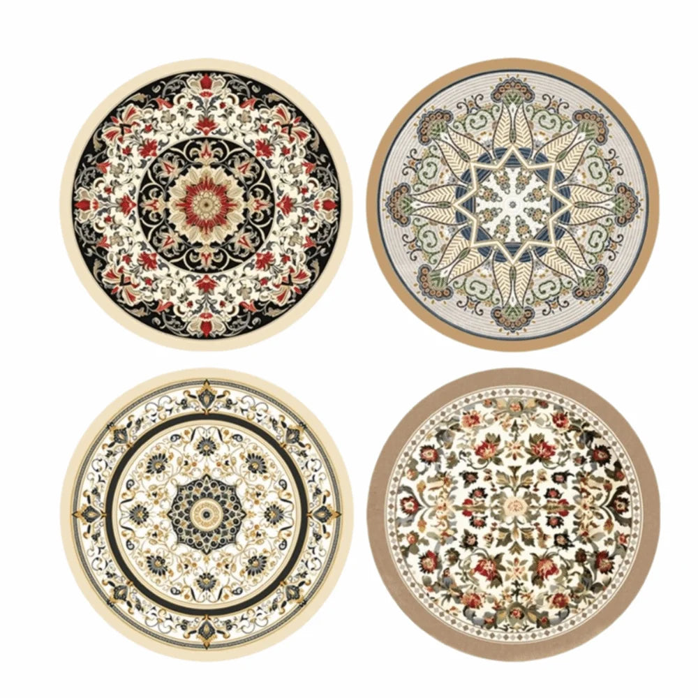 4Pcs Boho Style Pot Holders 12/22cm Round Heat Resistant Mats Heat Resistant Protective Coffee Cup Mats Dining Table