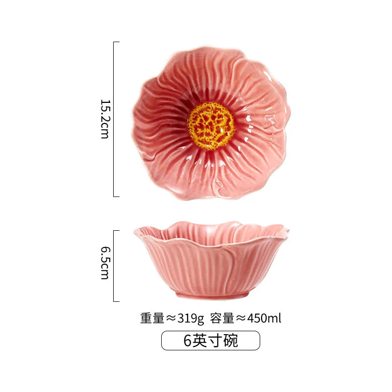 Floral Embossed Ceramic Dinnerware Set