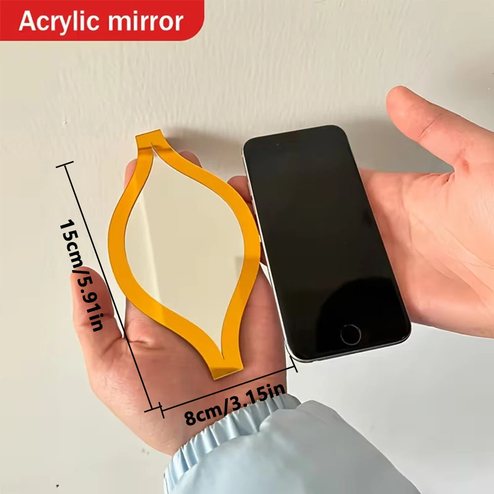 12/6pcs Teardrop Combination Bathroom Mirror | Golden Artistic Decorative Mirror for Bedroom Living Room Hallway Accent Wall