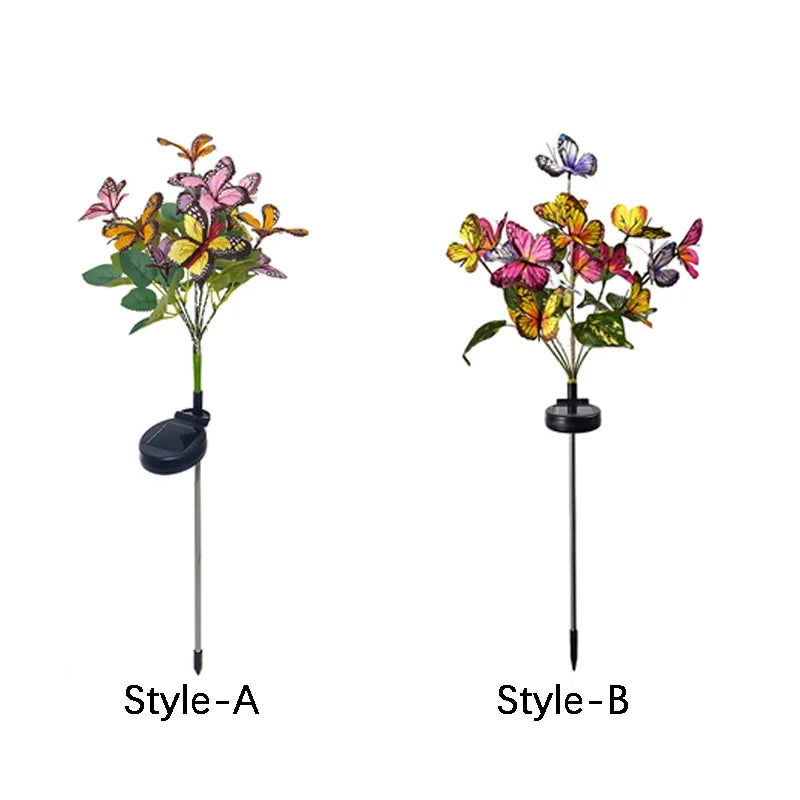 1pc 7-head Solar Artificial Orchid Flower Lawn Lights for Patio Yard Garden Wedding Christmas Decoration LED Solar Ground Lights