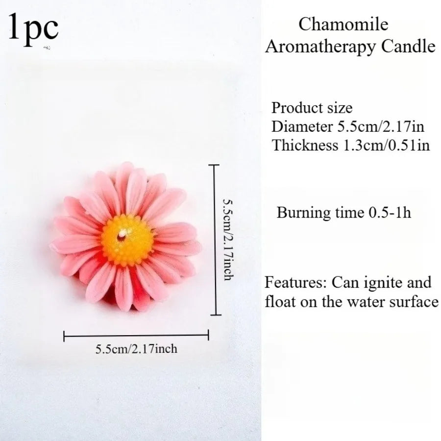 1pc/5pcs Cute Daisy Chamomile Scented Candle Soy Wax Aromatherapy Candle Home Bedroom Table Decor Wedding Birthday Gift